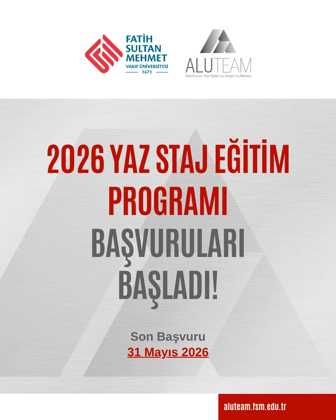 2026 Yaz Staj Eğitim Programı